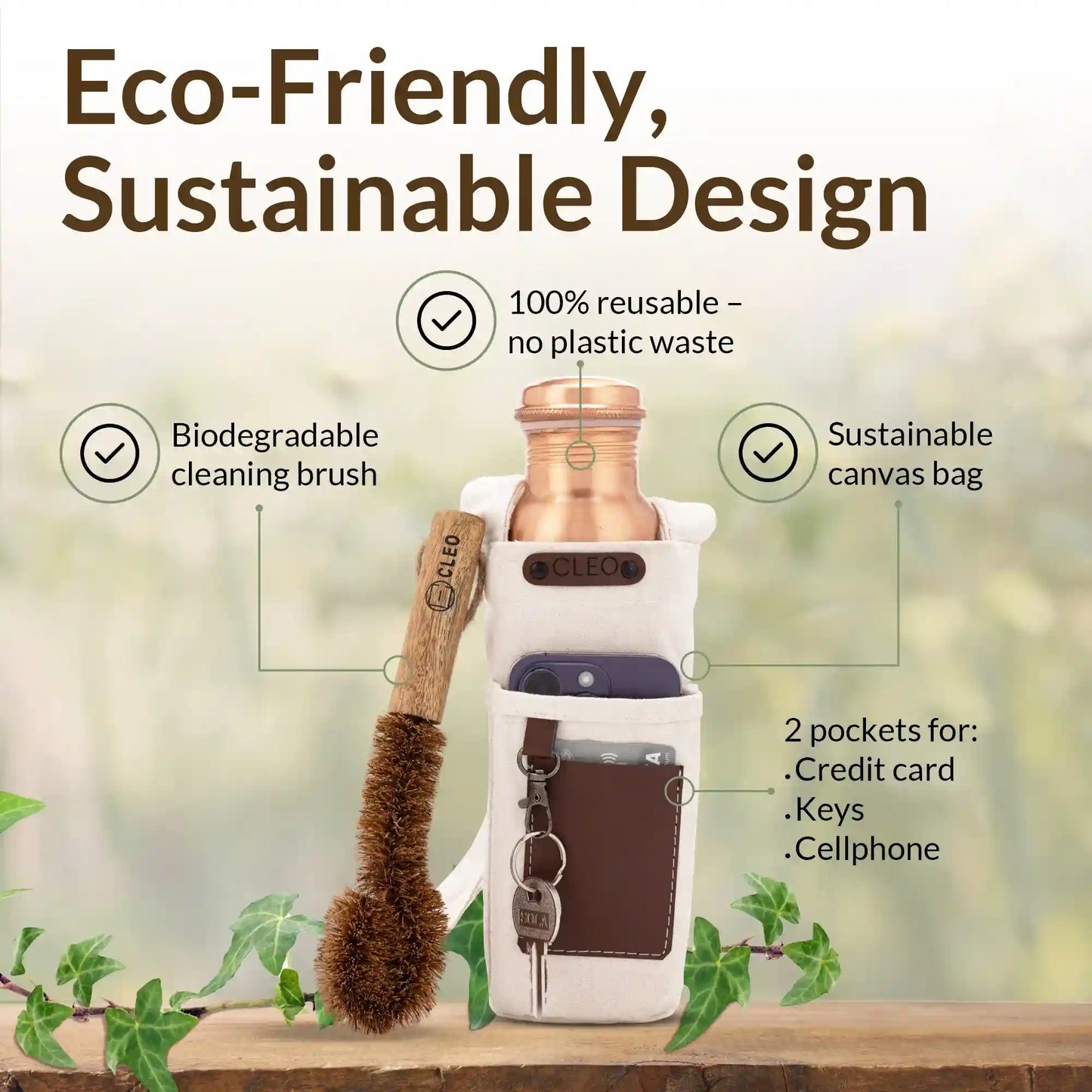 Handcrafted Ayurvedic Copper Water Bottle