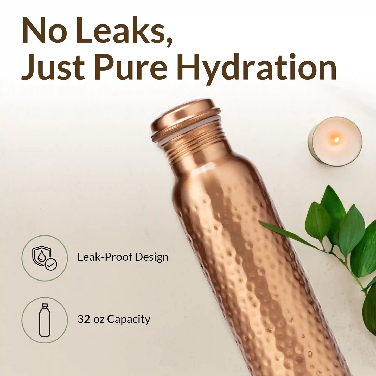 Handcrafted Ayurvedic Copper Water Bottle