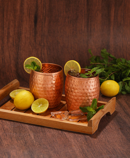 Copper Hammered Coller Glass