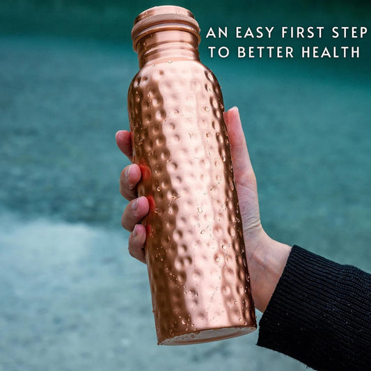 Cleo™ 100% Pure Handcrafted Ayurvedic Copper Water Bottle