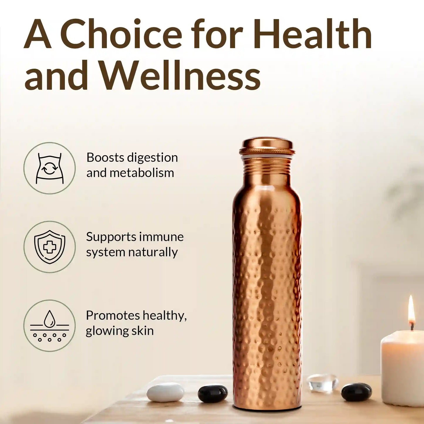 Handcrafted Ayurvedic Copper Water Bottle